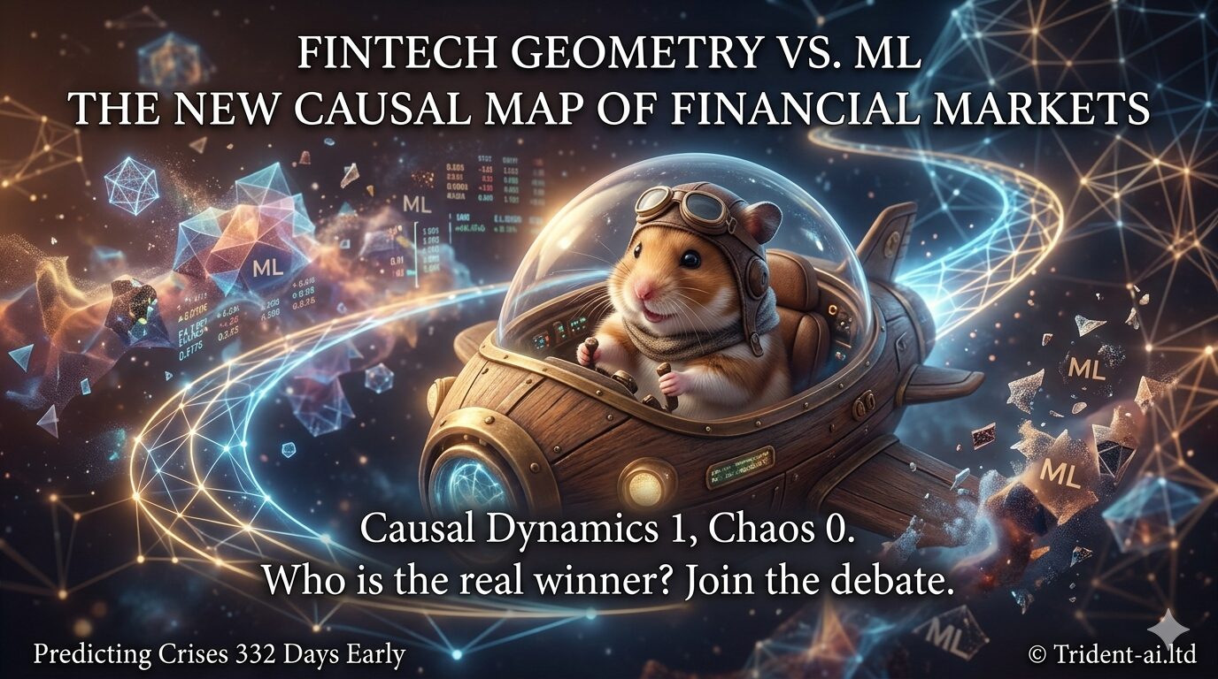 A determined hamster wearing aviator goggles, piloting a sophisticated paper airplane through a storm of digital data and complex geometric curves within an abstract financial environment.
